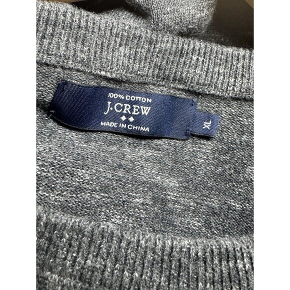 J CREW Sweater Men's Pullover Crew neck 100% Cotton Long Sleeve Size XL Gray - Picture 6 of 8